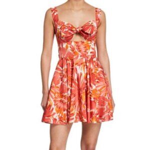Alexis Ilda Floral Sweetheart Neckline Cutout Mini Dress Orange Size XS  ($489)